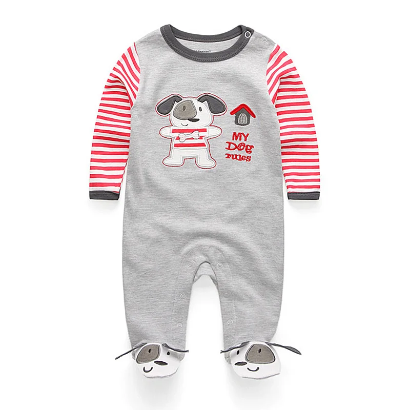 Одежда для малышей Комбинезоны Одежда для новорожденных пижамы с длинными рукавами для мальчиков и девочек 3, 6, 9, 12 месяцев Товары для новорожденных - Цвет: RFL1057