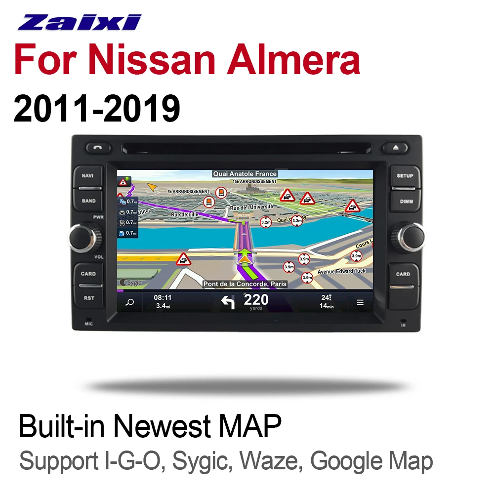 Clearance ZaiXi 4GB android 9.0 car dvd player for Nissan Almera 2011~2019 Multimedia GPS Navigation Map Autoradio WiFI Bluetooth HD 2