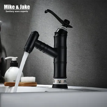 

Bathroom faucet Pull out black basin faucet bathroom water tap with sprayer shower head chrome pull down basin mixer MJ8896