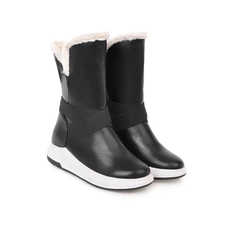 Бренд vankaring/обувь; женские зимние ботинки; теплые меховые ботинки размера плюс на платформе; женские зимние ботинки; зимняя женская водонепроницаемая обувь - Цвет: black