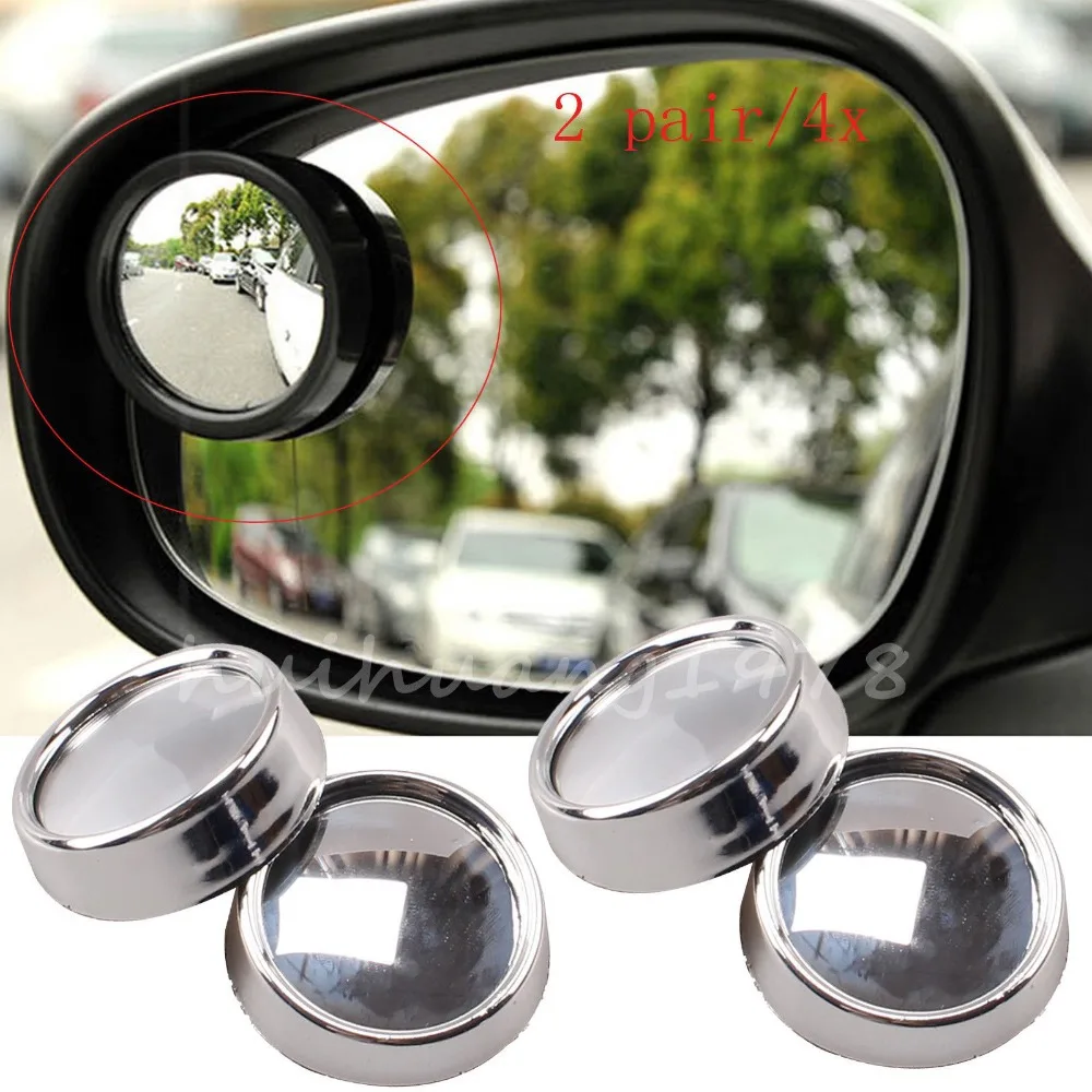 New Replacement 4x Wide Angle Convex Car Blind Spot Round Stick On