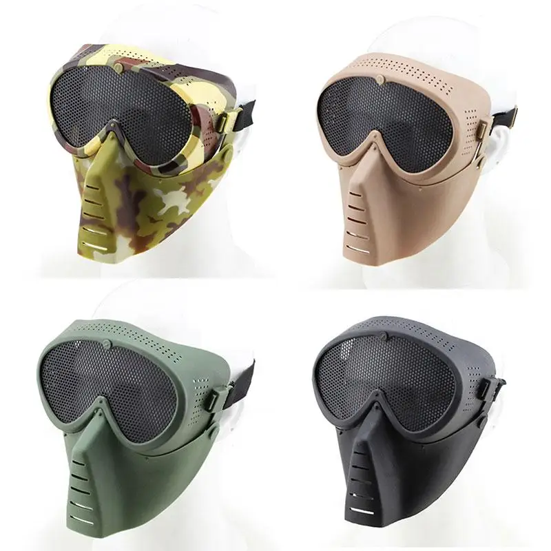 WoSporT Hot Tactical Full Face Anti fog Len Safe Mask with Goggle For