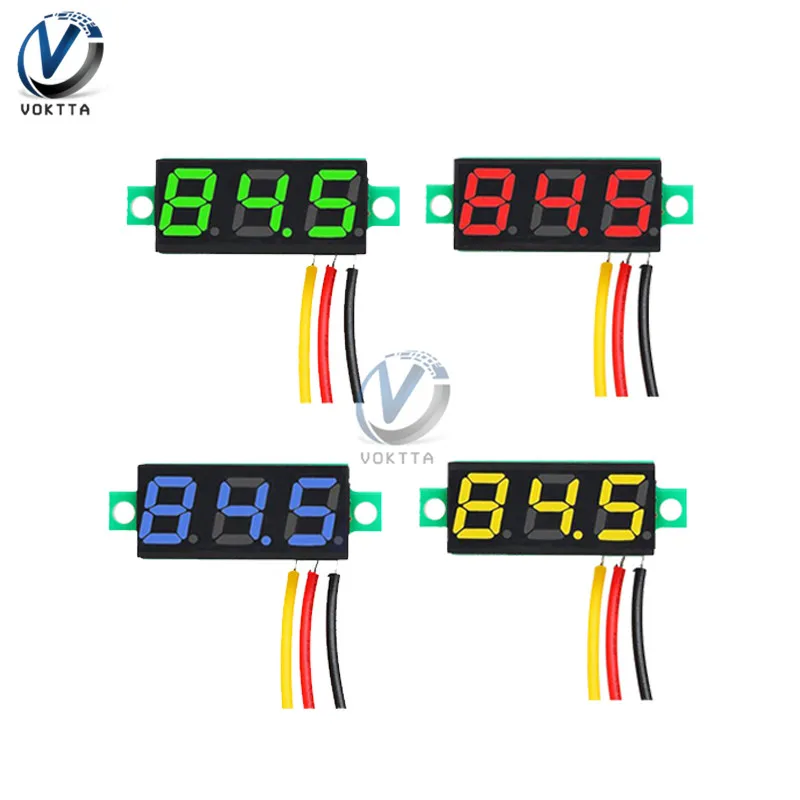 0.28" 3-Wire LED DC 0-100V Voltmeter Digital Display Voltage Panel Meter Blue AF 