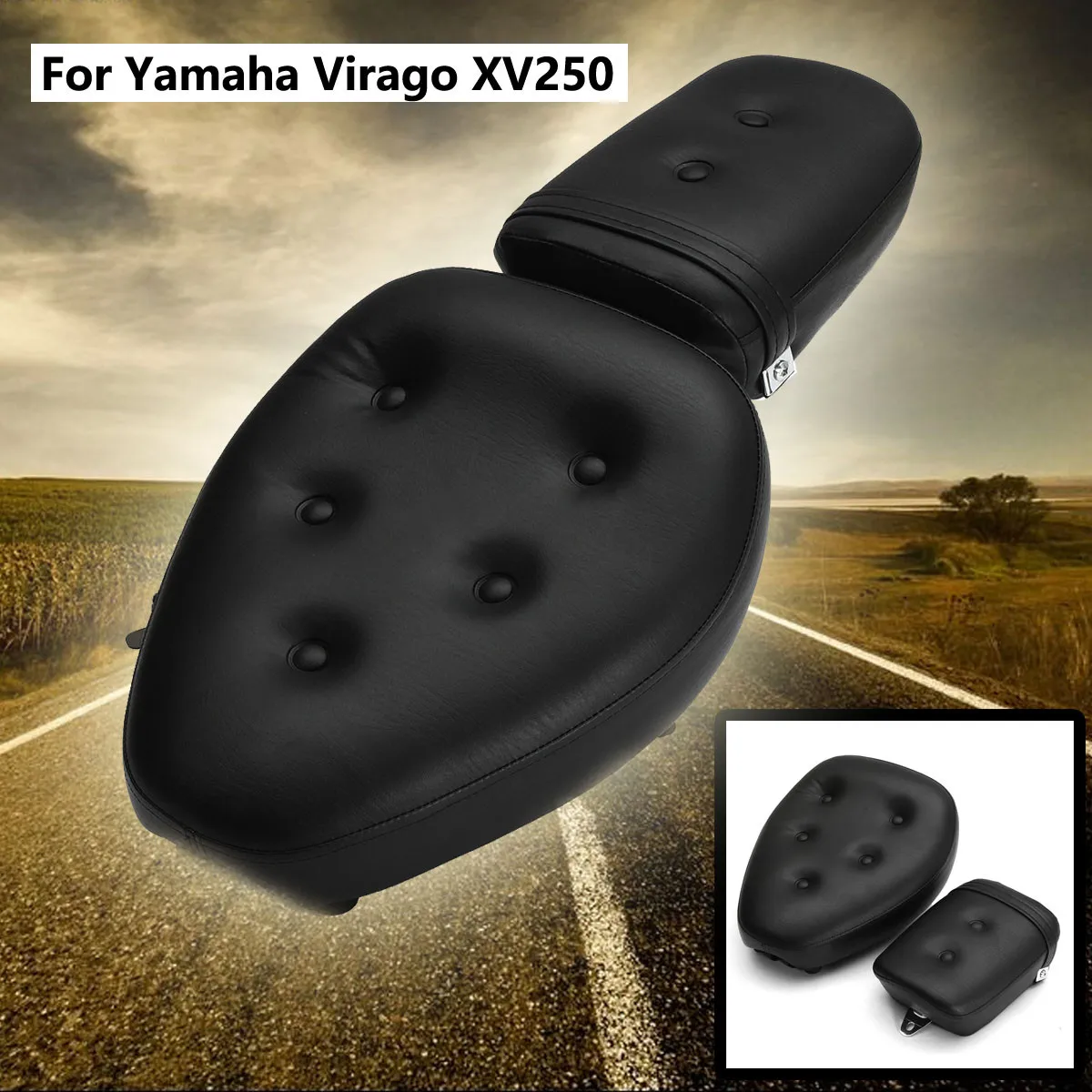 

Autoleader ABS+PU Leather+Sponge Waterproof Front Rear Motorcycle Seat Benches for Yamaha for Virago XV250 1988-2013 2009 2010