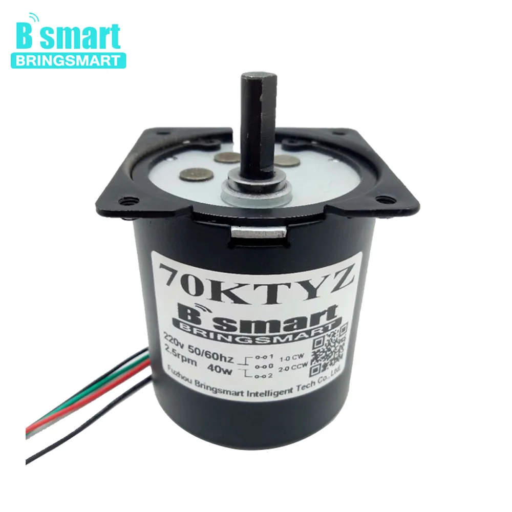 Bringsmart 70KTYZ 220 В AC синхронный мотор 40 Вт постоянный магнит редуктор 2 5 110 об/мин