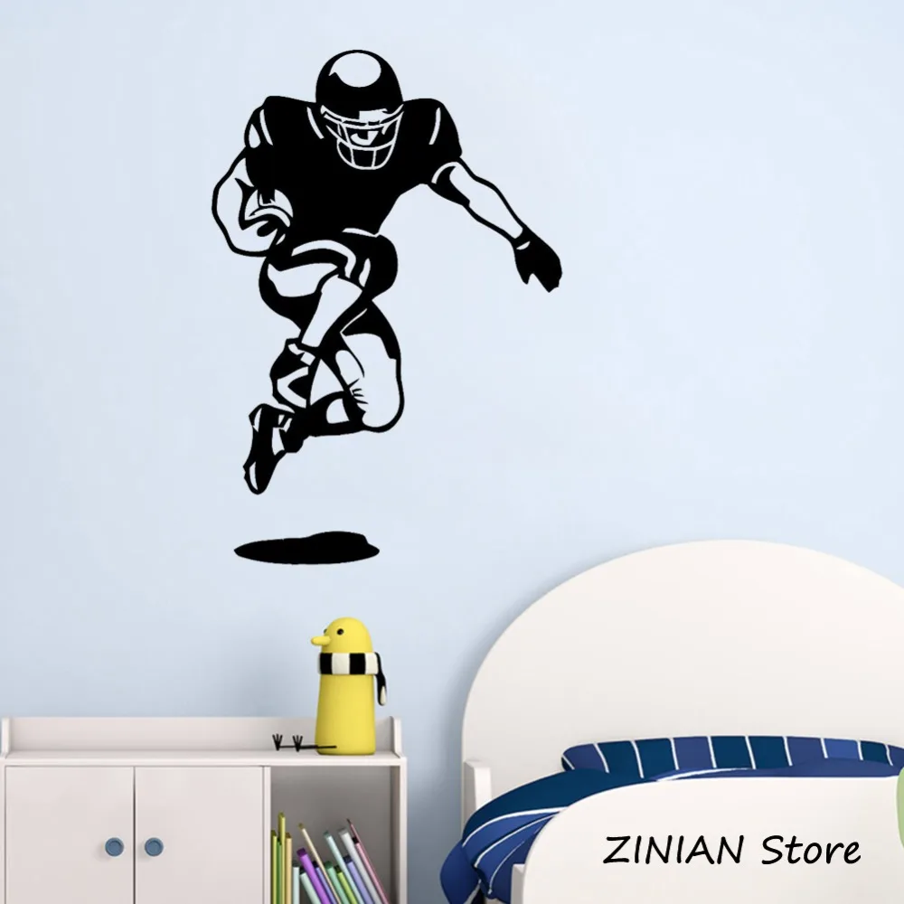 Football Player Vinyl Wall Decal Sports Teen Room Decor Stickers Mural