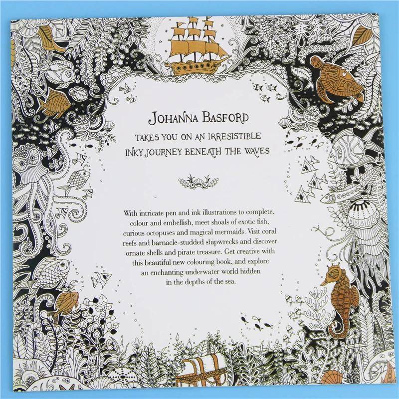 1 Pcs 24 Pages Lost Ocean Coloring Books For Adults Kids Relieve