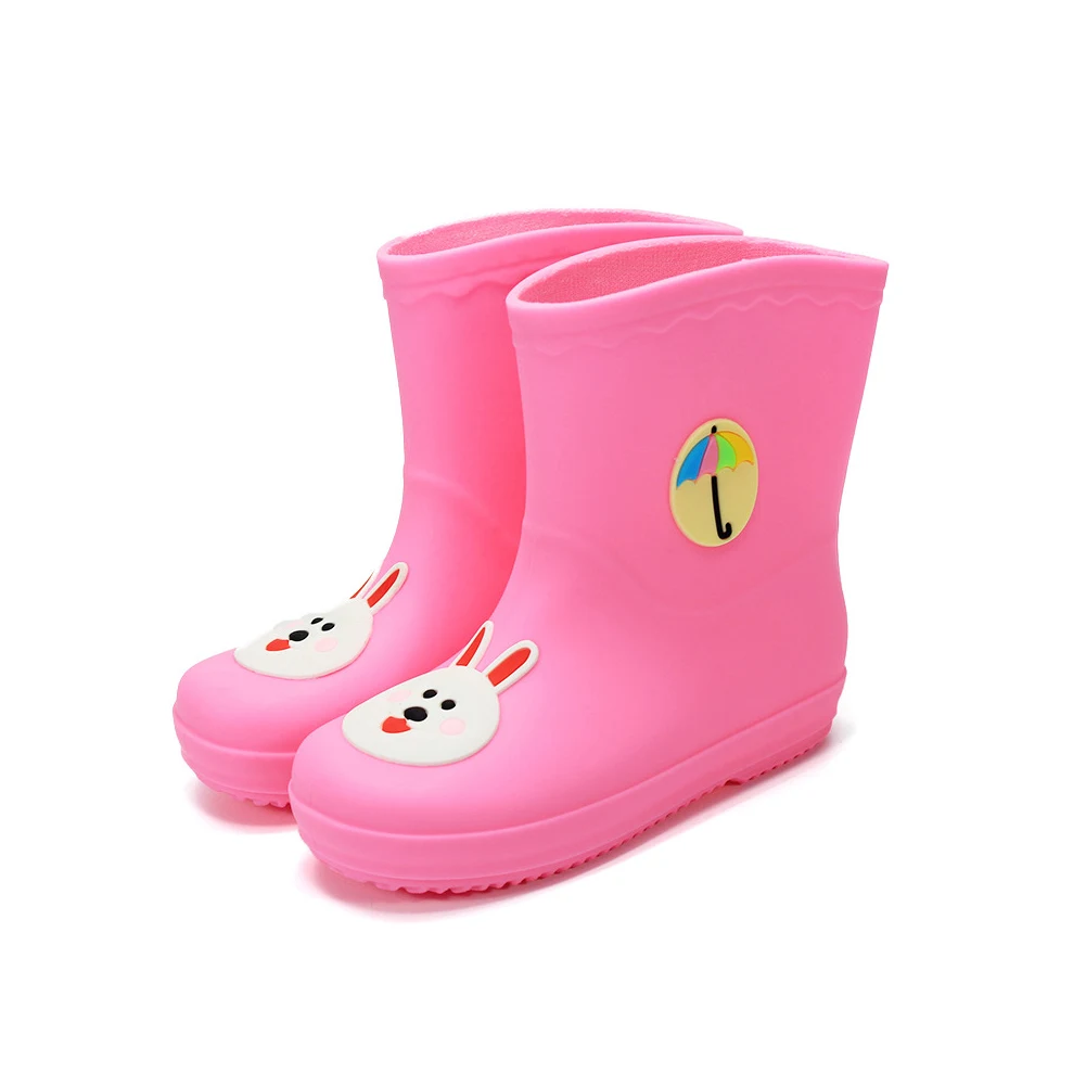 

Kids Rain Boots Cartoon Animals Rainboots Non-slip Waterproof Warm Lined Shoes YH-17