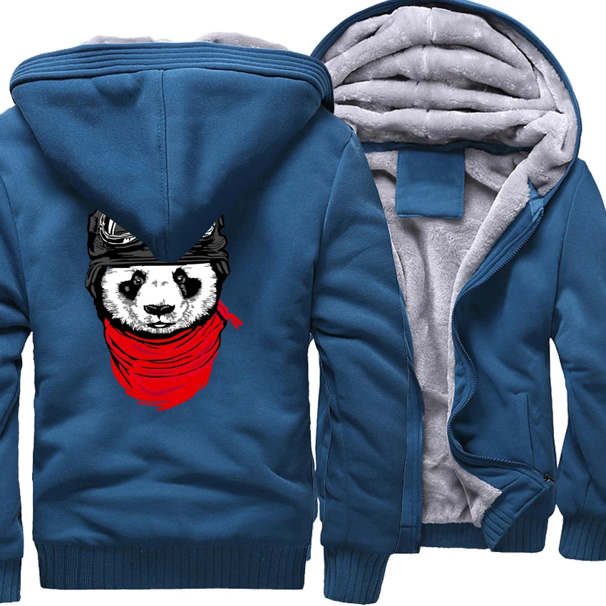 Hoodies Men 2017 Winter Fleece Brand Sweatshirt For Men Plus Size 5XL Thick Hoody Zipper Tracksuits Cool Panda Hip Hop Jackets