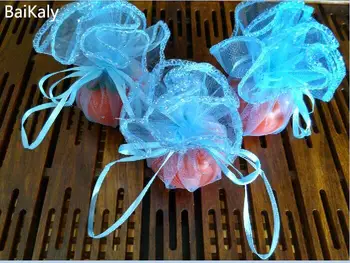 

500pcs diameter 26cm Round Drawstring Organza bag jewelry packaging bag for decoration wedding/home/Christmas/party favors pouch