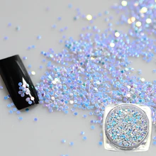 2 г смешанный мини круглый тонкий 3D светильник Синие Блестящие, для дизайна ногтей блестящие украшения блестящие пайетки для ногтей круглый дизайн BEY02