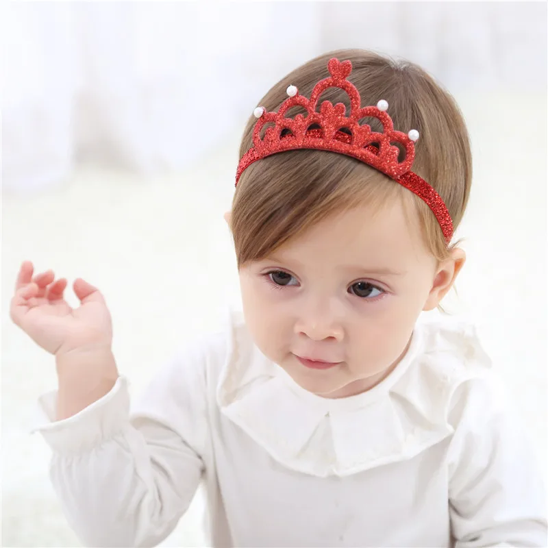 Дизайн, детские повязки на голову с короной для новорожденных, тиара для принцессы, головные уборы, милые головные уборы с жемчугом, аксессуары для волос