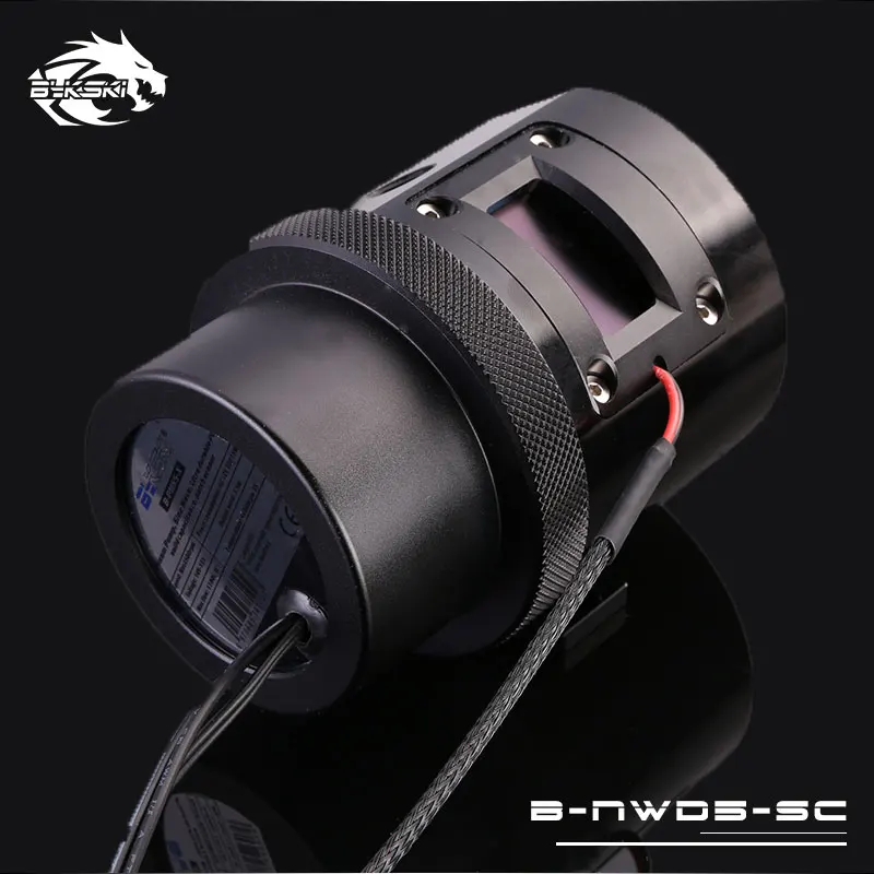 Tanie Bykski PWM automatyczna prędkość 18W pompa OLED termometr Max 5000RPM przepływ 1100L H kompatybilny D5 pompa metalowe etui rozmiar 80*80*82mm