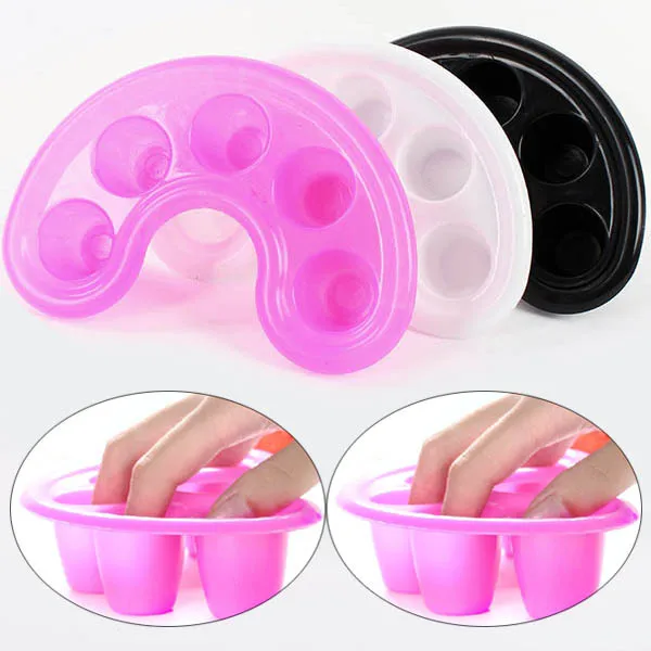 Acrylic Nail Art Tip Finger Manicure Bowl Soaker Treatment Remover Wash
