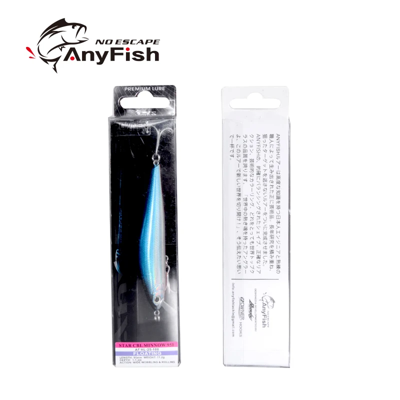 ANYFISH CBL MINNOW 95F плавающая приманка для рыбалки 9,5 см 11,2 г жесткая приманка с 2 рыболовными крючками Aritificial Bait 3D Глаза глубина 1-1,2 м