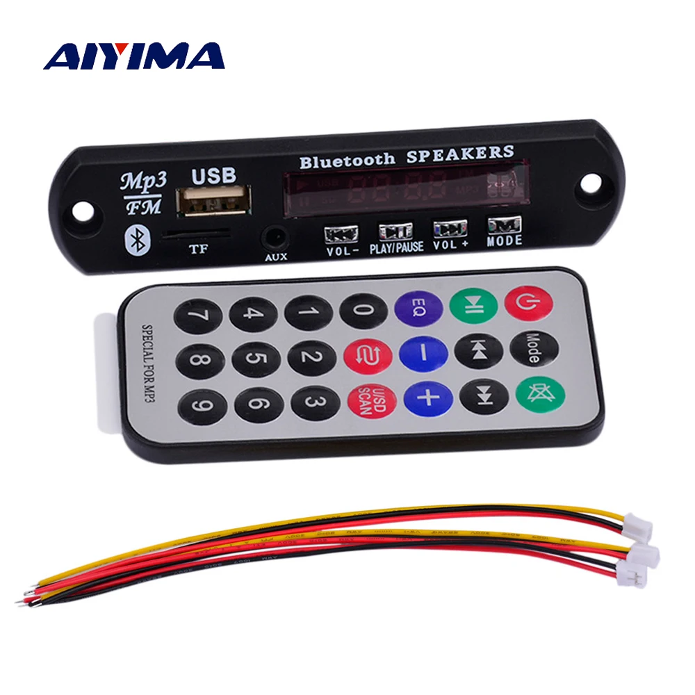 

AIYIMA Wireless Bluetooth MP3 WMA WAV Decoder Board MP3 Player Audio Module USB SD TF Radio Remote Control For Car accessories