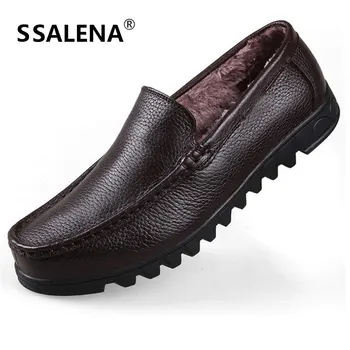 

Men Winter Moccasins Loafers With Plush Fur Mens Comfortable Warm Leather Casual Shoes Lightweight Slip On Shoes AA11577