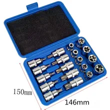 1/" 19 шт рукавом переходников комплект наборов бытовые чистящие средства звездообразное гнездо и бит Набор торцевых головок CRV6150 бит, подвергнутое пескоструйной обработке