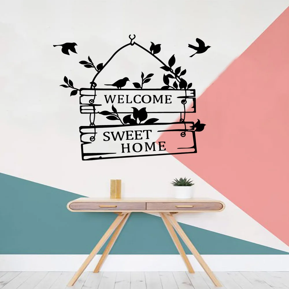 

Modern welcome sweet home Wall Sticker Decal Home Decor Removable Wall Sticker Wall Decals naklejki na sciane