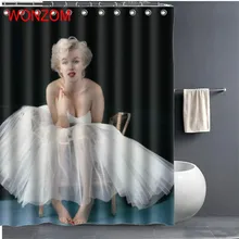 WONZOM 1Pcs Marilyn Monroe Waterproof Shower Curtain Girl Bathroom Decor Belle Decoration Cortina De Bano 2017 Bath Curtain Gift marilyn monroe print shower curtain with hook 12pcs