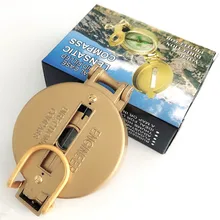 Открытый Кемпинг Пешие прогулки портативный латунный Карманный золотой двойной дисплей Компас Навигация профессиональный открытый выживания кемпинг