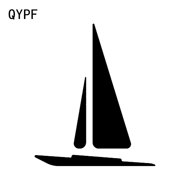 

QYPF 12.5*14.8CM Coolest Sailing Boat Ocean Decor Car Sticker Silhouette High Quality Black Silver Vinyl C16-1020