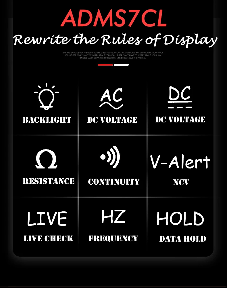 ADMS7CL 3," умный мультиметр True RMS цифровой мультиметр с ЖК-дисплеем DC/вольтметр переменного тока тестер сопротивления