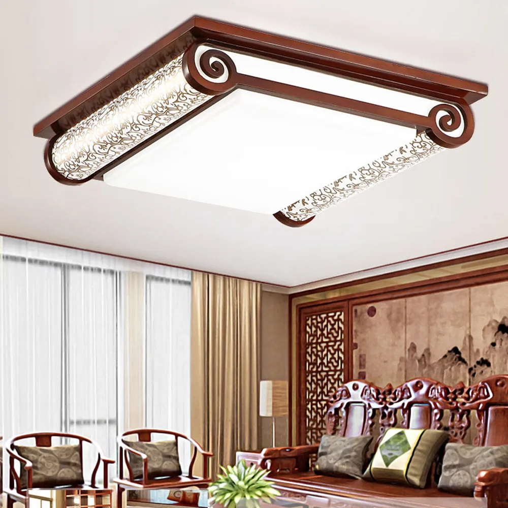 

Wooden Modern Led Ceiling Lights for Living Room 110V-220V Book Chinese Living Room Ceiling Lamps Home Lighting Led Lamp