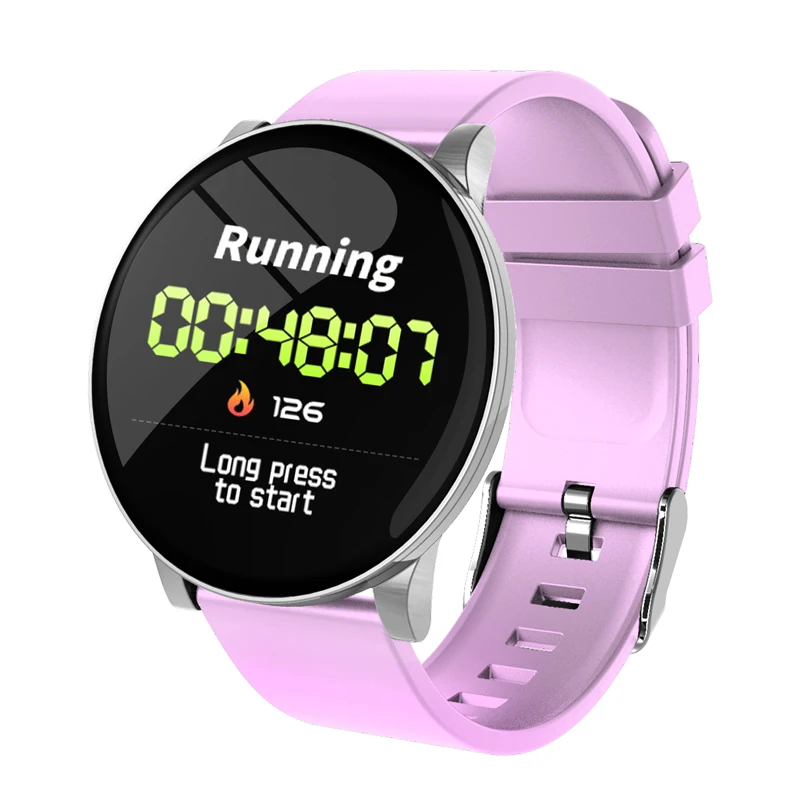 Смарт-браслет Lerbyee W8, водонепроницаемый, для измерения артериального давления, фитнес-браслет, монитор сна, цветной экран, Смарт-часы, Новинка для IOS, Android - Цвет: Розовый