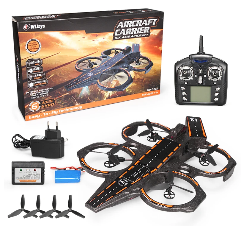 Новинка презентация квадрокоптер Wltoys Q202 4CH 6-осевой 2.4 ГГц авианосец форма море