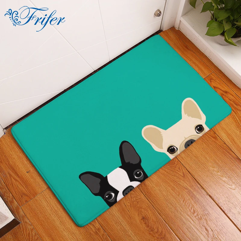 

Creative Door Mat Pugs Dog Printed Polyester Rug Home Decor Bathroom Carpet Bath Mat 40x60cm Outdoor Kitchen Toilet Floor Mat