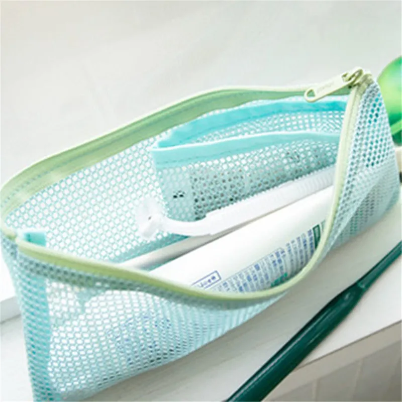 Casual Travel Wash Cosmetic Bag Wome Transparent Mesh Zipper Organizer Storag Make Up Makeup Case Pouch Toiletry Beauty Kit Box