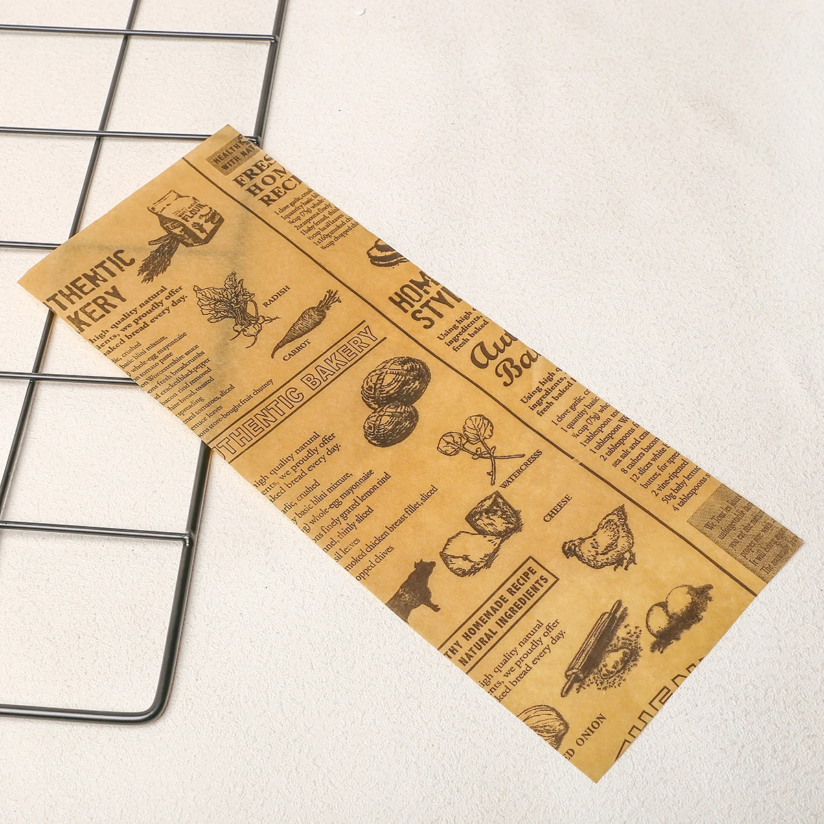 50pcs 25x10cm Oil-proof Paper Food Basket Liners BBQ Sandwich Fast Food Wrap Paper Baking Accessories
