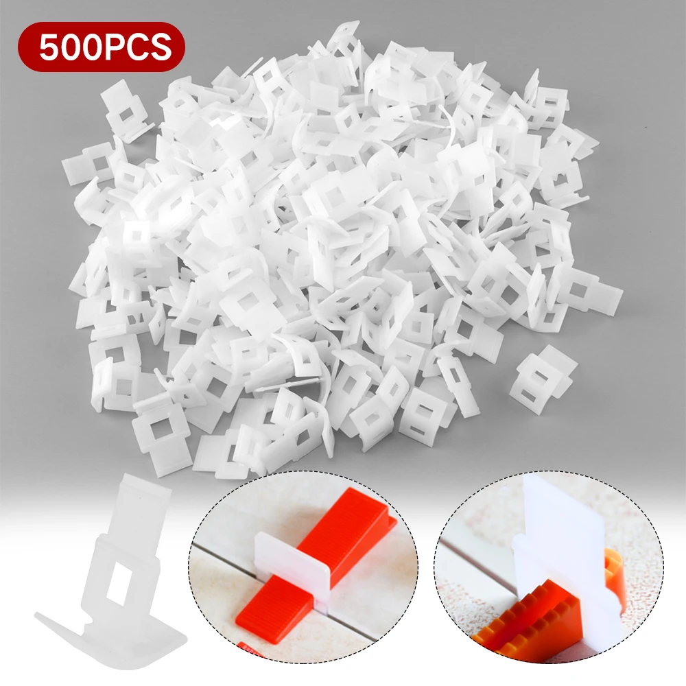 

500pcs Tile Leveling System Tools Floor Wall Flat Leveler Plastic Spacers Clips Wedges Building Tiling Installation Tools Kit