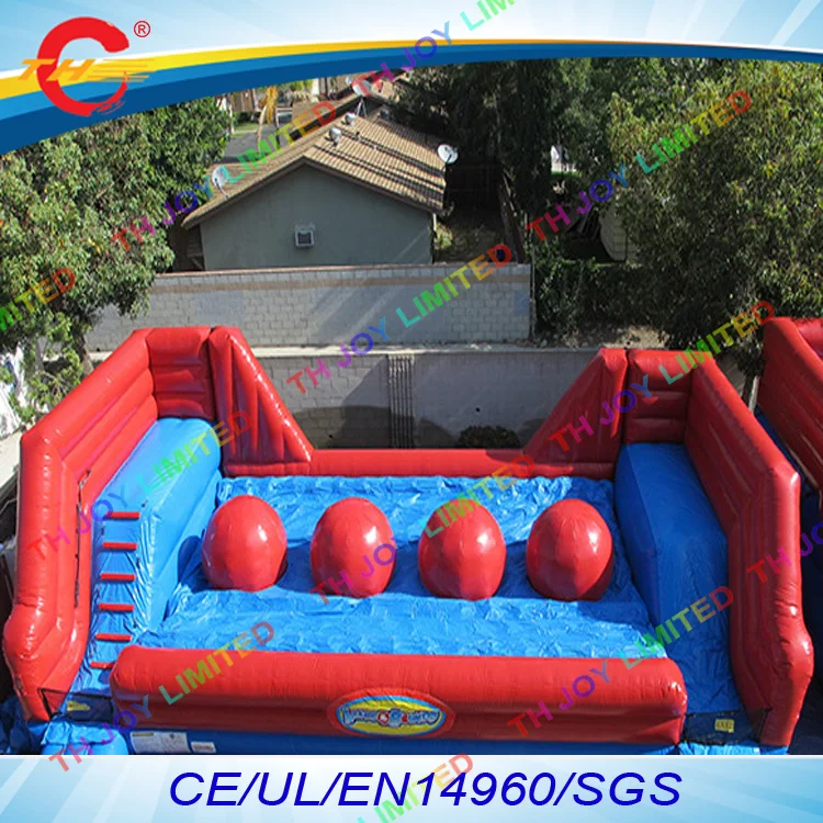 4 Big jump Balls Inflatable Wipeout Game ,big baller wipeout inflatable game,inflatable wipeout