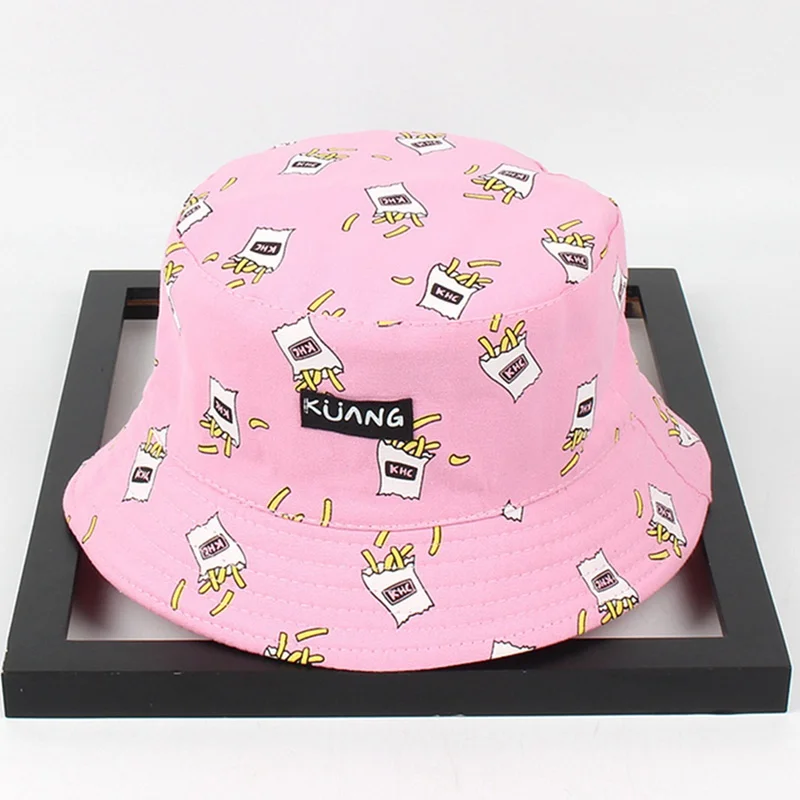 Fashion Panama Bucket Hat Men Women Double Sided Summer Bucket Cap Banana Print Yellow Hat Bob Hat Hip Hop Gorros Fisherman Hat