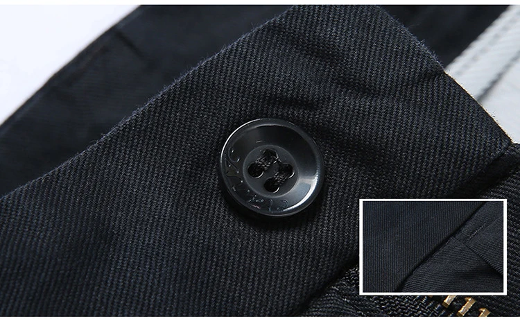 Лето хлопковый Повседневный для мужчин брюки высокого качества Slim Fit бизнес мужские длинные прямые брюки от костюма однотонные черные синие брюки