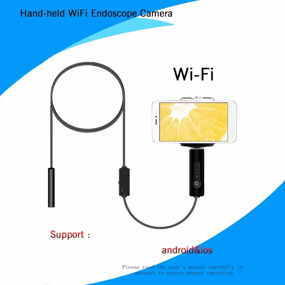 

LESHP Wifi Endoscope Camera 8mm 2MP HD Hard Wire IP67 Waterproof Endoscope Camera for android ios phone pc tablet 1/3/5m