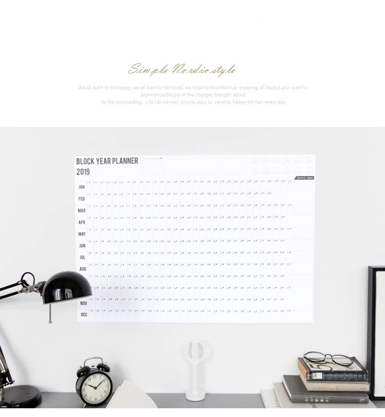 / годовой календарный год планировщик Памятка Органайзер годовой график ежедневно с наклейкой горошек планировщик на стену канцелярские принадлежности офис