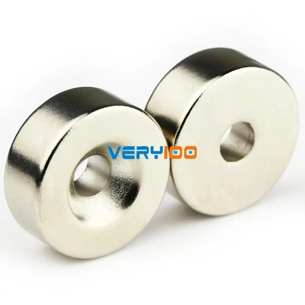 

1PC N50 Super Strong Round Neodymium Countersunk Ring Magnets 25 x 10 mm Hole: 5mm Rare Earth Free Shipping!
