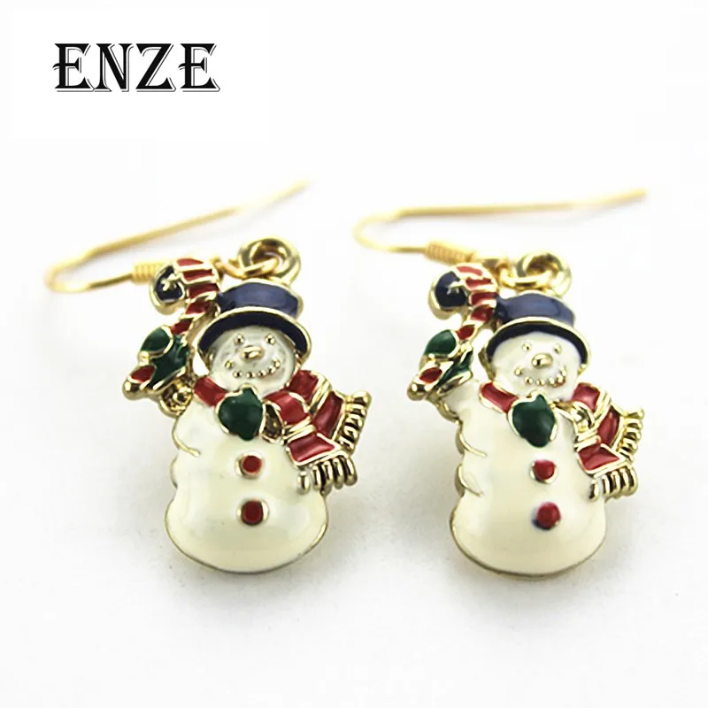 

2016 Free shipping the new alloy cute cartoon Santa Claus euramerican style gold woman ear hook Christmas gift