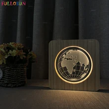 FULLOSUN Modern Wood Acrylic Table Lamp Warm White LED Desk Light 3D Earth Africa Lamp Bedroom Bedside Light FULLOSUN Modern Wood Acrylic Table Lamp Warm White LED Desk Light 3D Earth Africa Lamp Bedroom Bedside Light