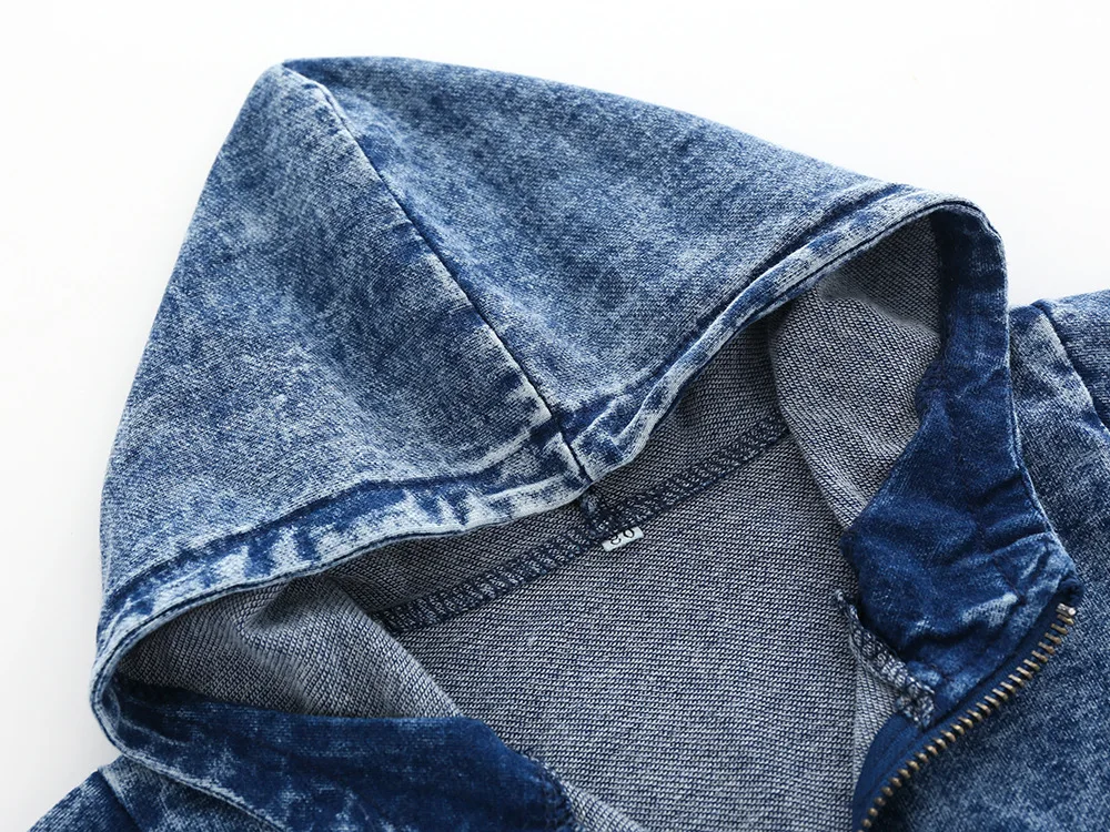 Goedkoop Kimocat Herfst nieuwe Charismatische guy kinderen hooded lange mouwen gebreide denim pak jongen tweedelige