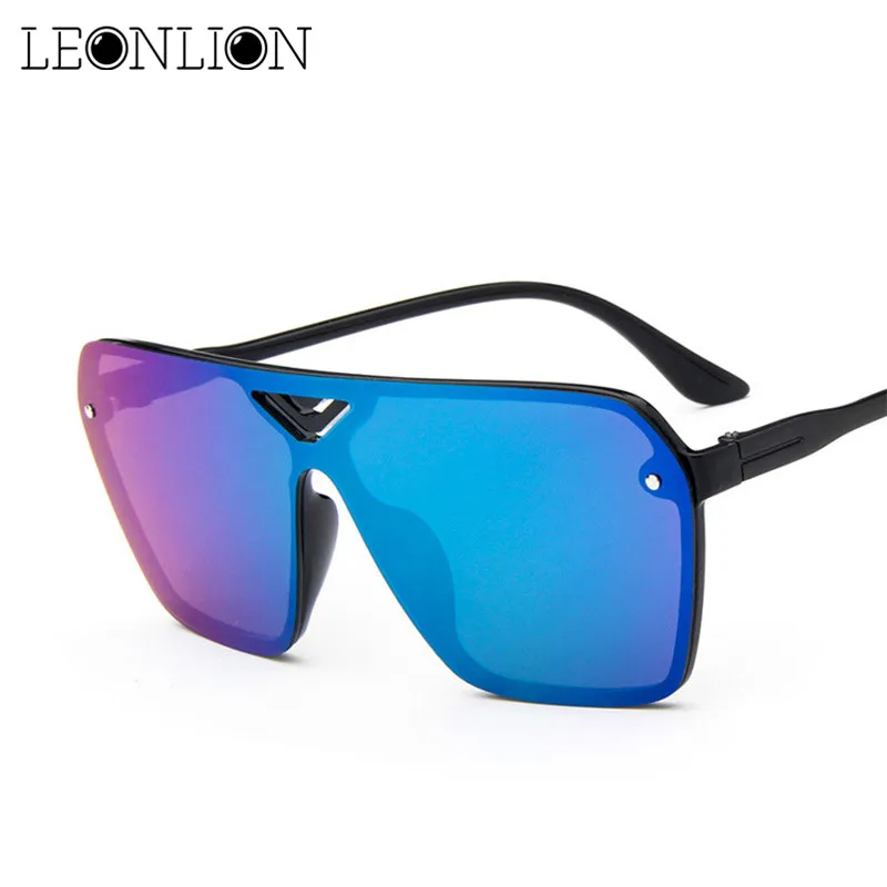 

LeonLion 2019 Reflective Siamese Sunglasses Women Designer Mirror Luxury Man/Women Sun Glasses Classic Vintage UV400 Outdoor