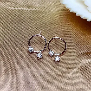 

Video! Moissanit Diamond stud earrings s925 sterling silver Exquisite fine Jewelry for women party transparent gemstone