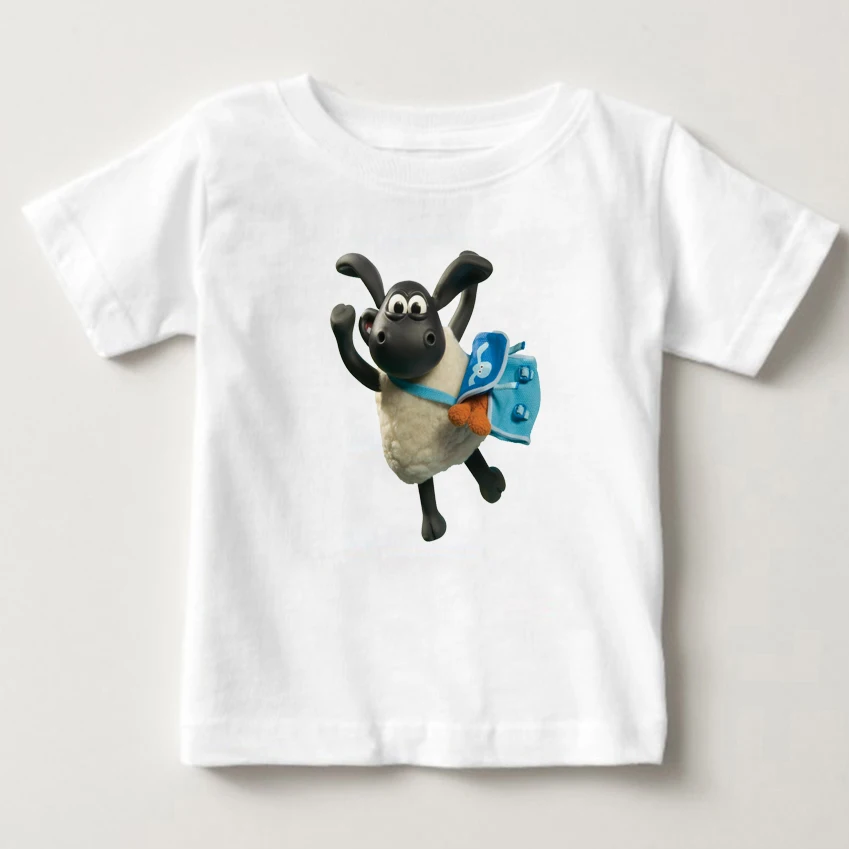 

2018 Children Cartoon Shaun the Sheep Funny T shirt Kids Summer Top Boys and Girls Clothes Casual Baby T-shirt MJ