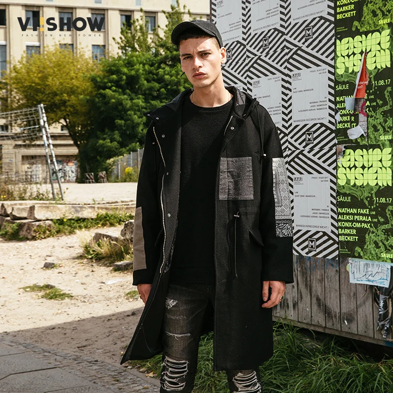 

VIISHOW New Winter Men Wool Trench Coat Men Long Trench Loose Overcoat High Quality Men Coats Fashion Trench Outerwear FC2257174