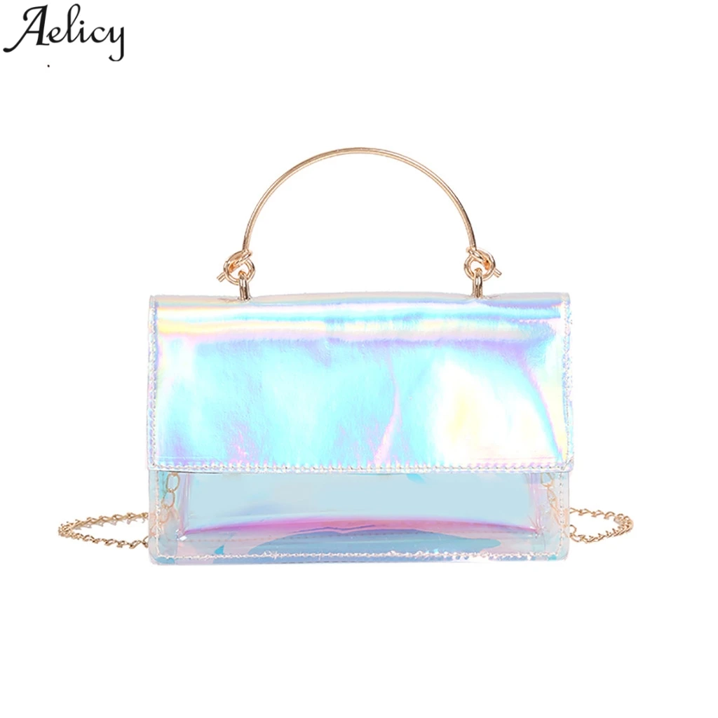 

Aelicy Women's Laser Brief Letter Transparent Messenger Bag Lady Casual Versatile Simple Style Crossbody Bag Hot Sales New