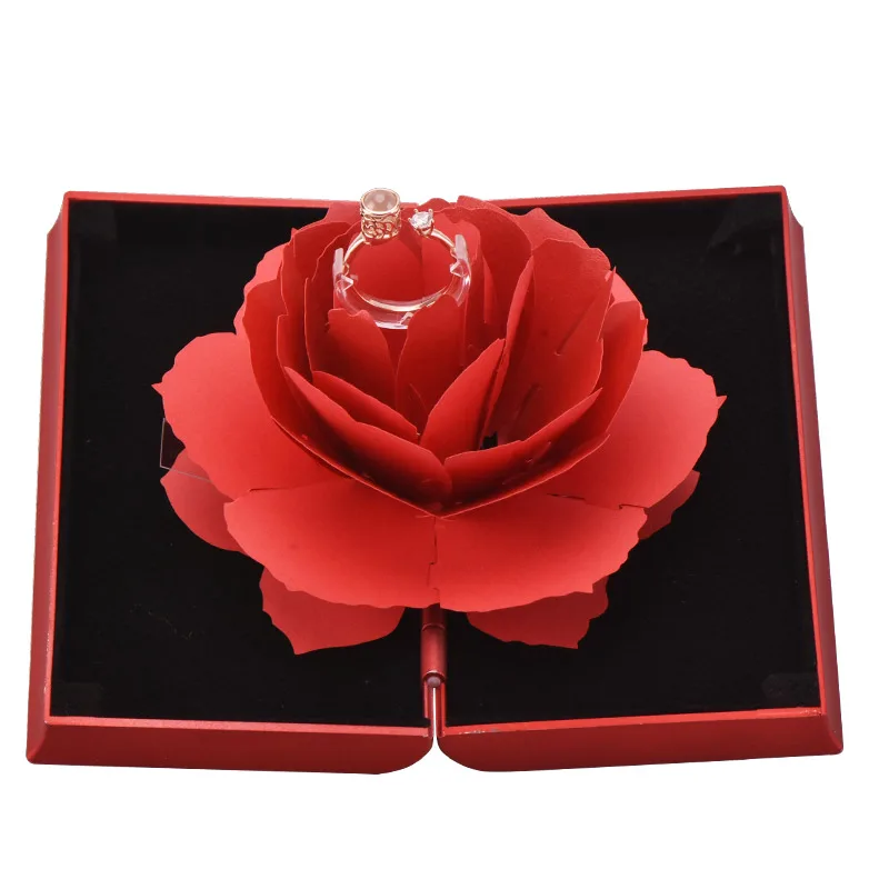 Свадебное украшение розы, изысканная Высококачественная подарочная коробка с шармом, AAA циркониевое кольцо, 100 язык, я люблю тебя, праздничный подарок