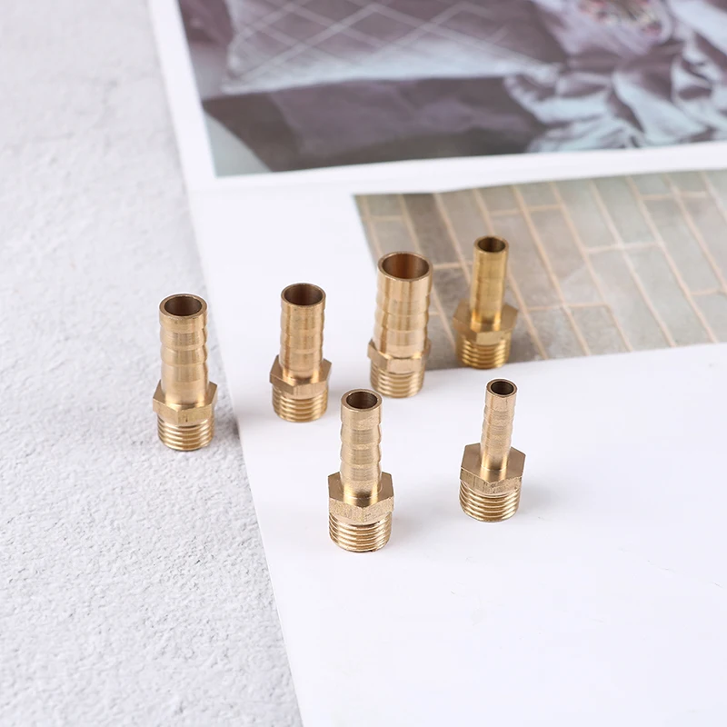 

Brass Hose Fitting 4/6/8/10/12mm Barb Tail 1/4 Male Thread to Hose Barb Brass Straight Coupling Fitting Joint Coupler Adapter